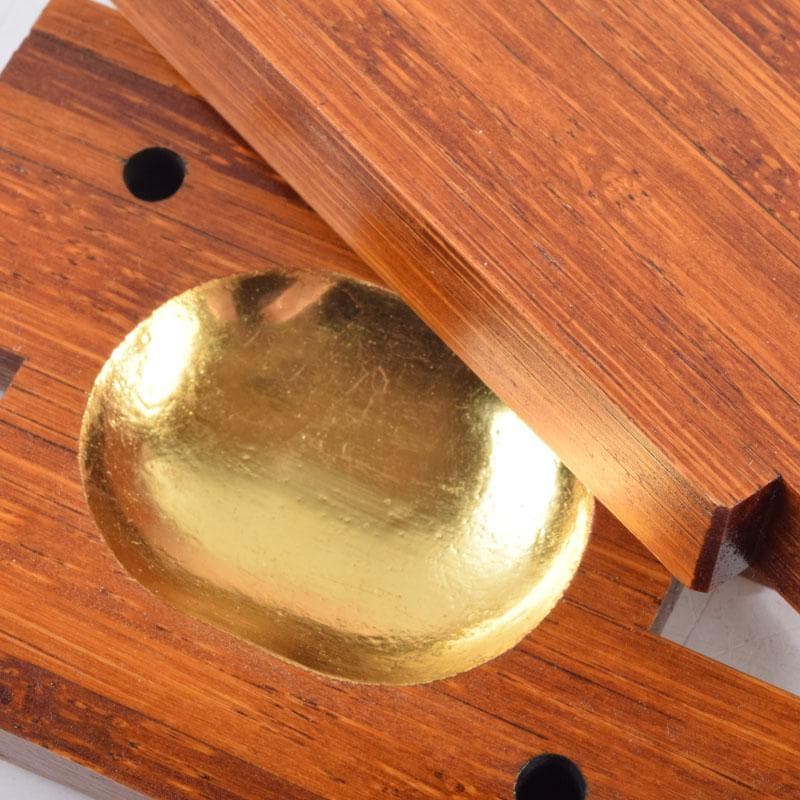 茶道具　山中塗　道場宗廣作　竹筏香合　共箱　V　8954