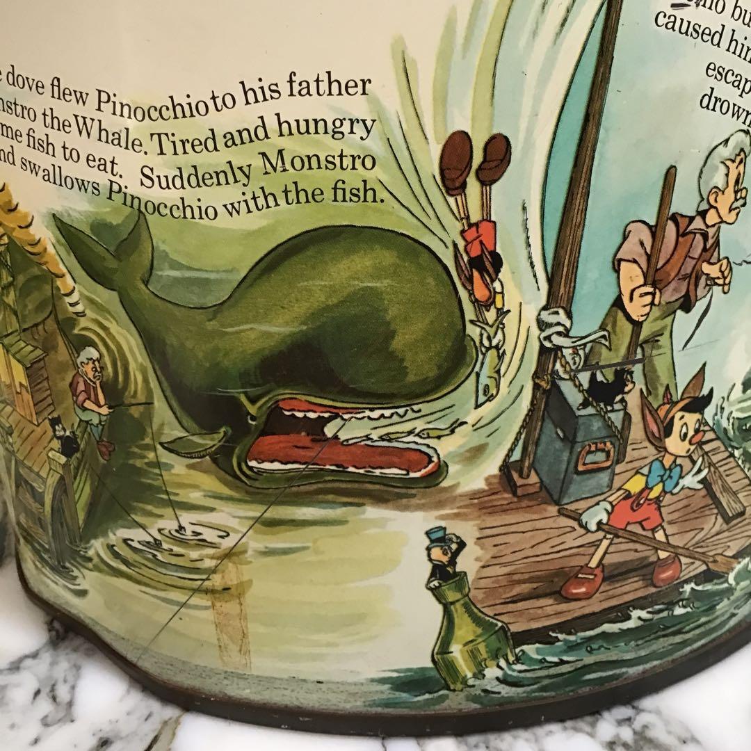 ピノキオ W.D.P. ビンテージ ブリキ缶 BIGサイズ ディズニー