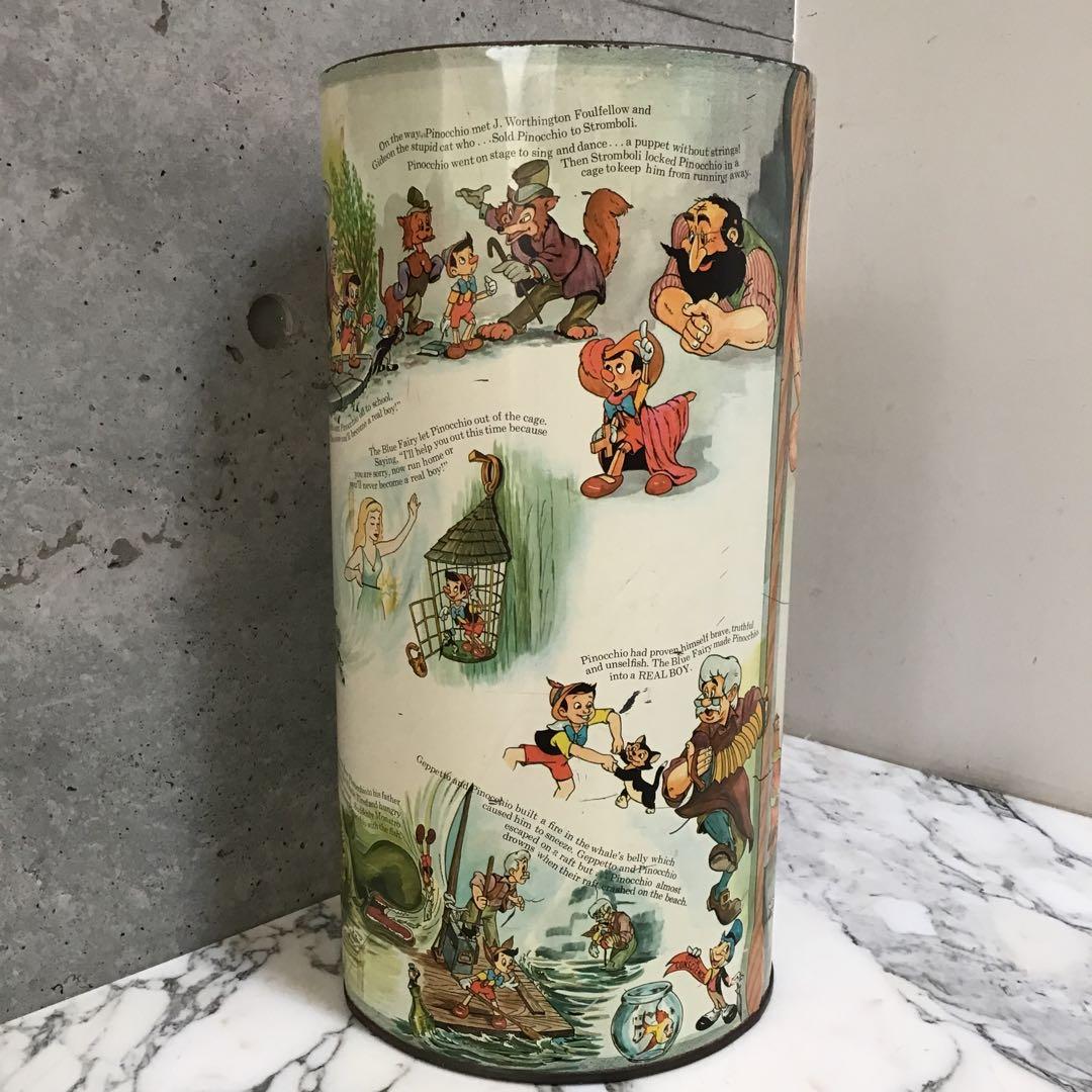 ピノキオ W.D.P. ビンテージ ブリキ缶 BIGサイズ ディズニー