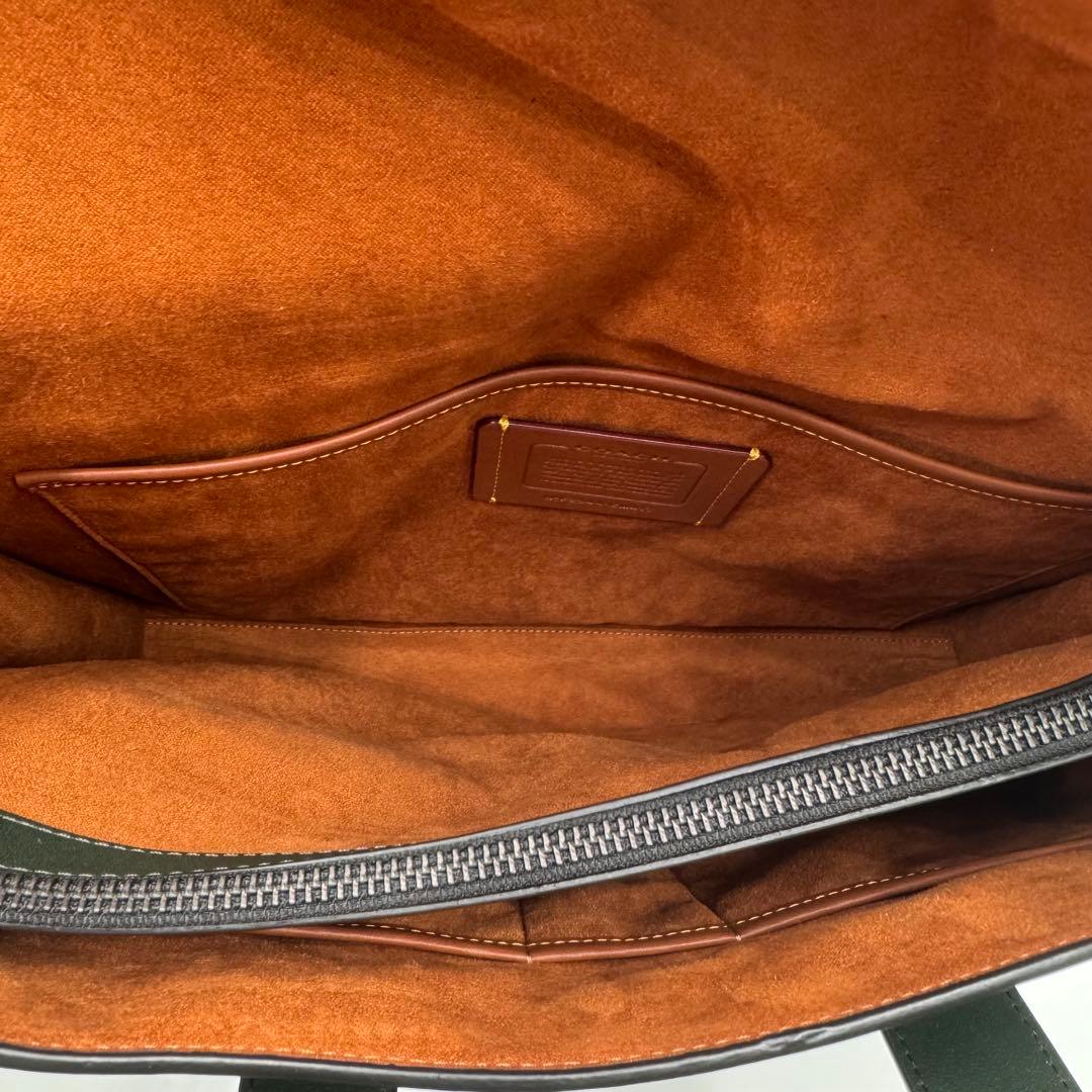 現行/未使用級✨ コーチ ゴッサム ポートフォリオ ビジネス A4 レザー 緑