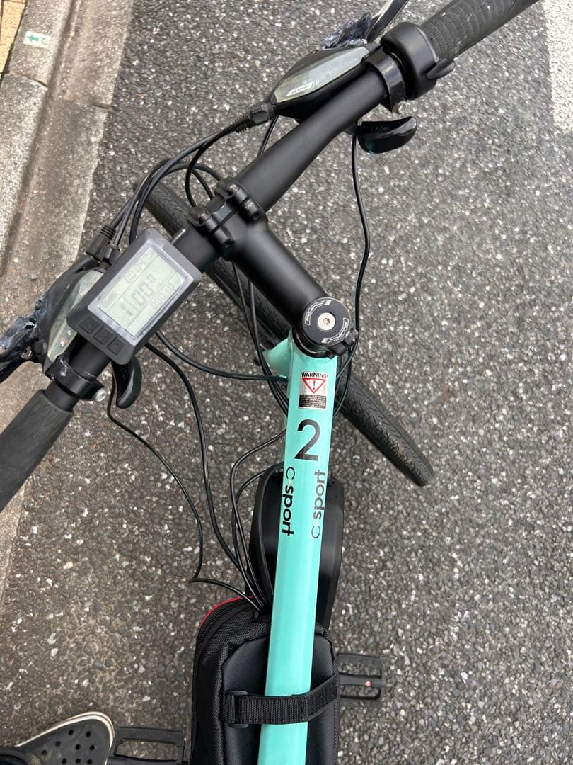 クロスバイク ミントグリーン 後輪モーター