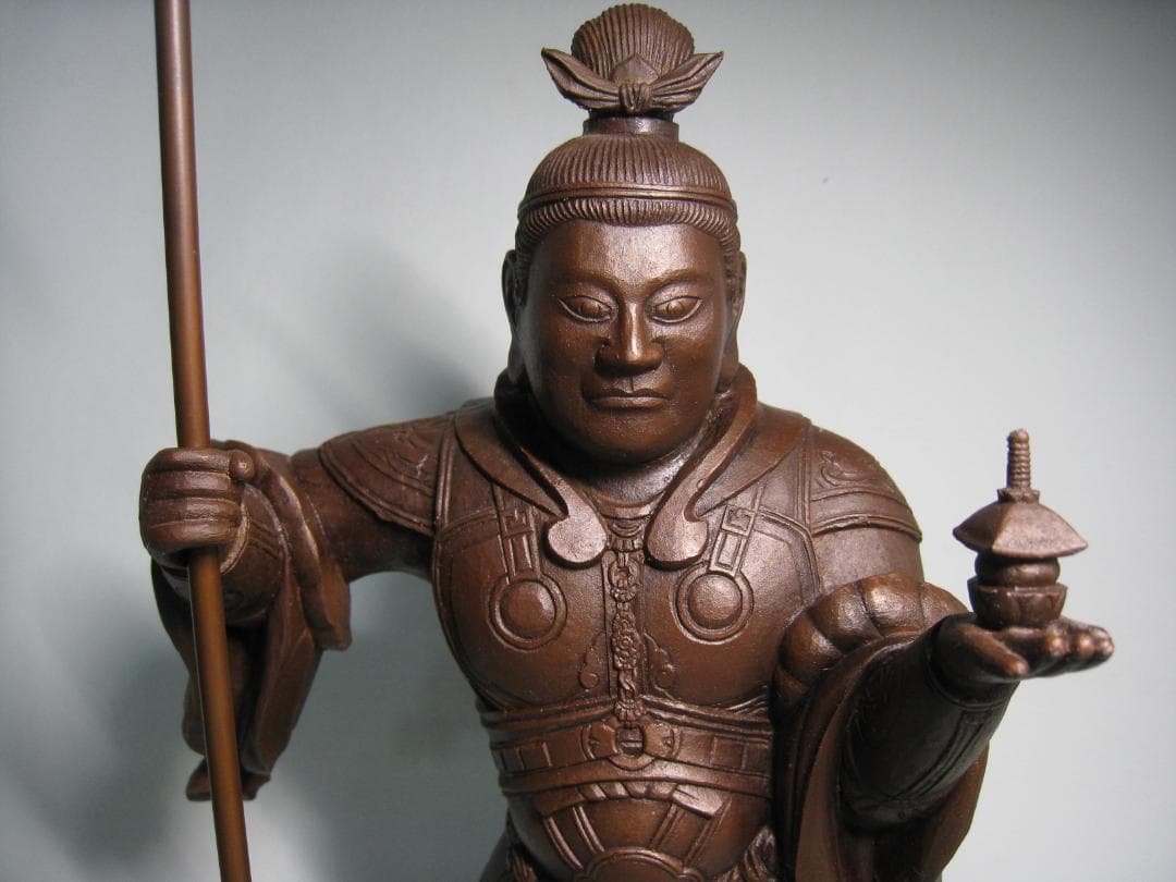 ブロンズ製【毘沙門天立像 】京仏師今来田圓篁作 国宝運慶作毘沙門天