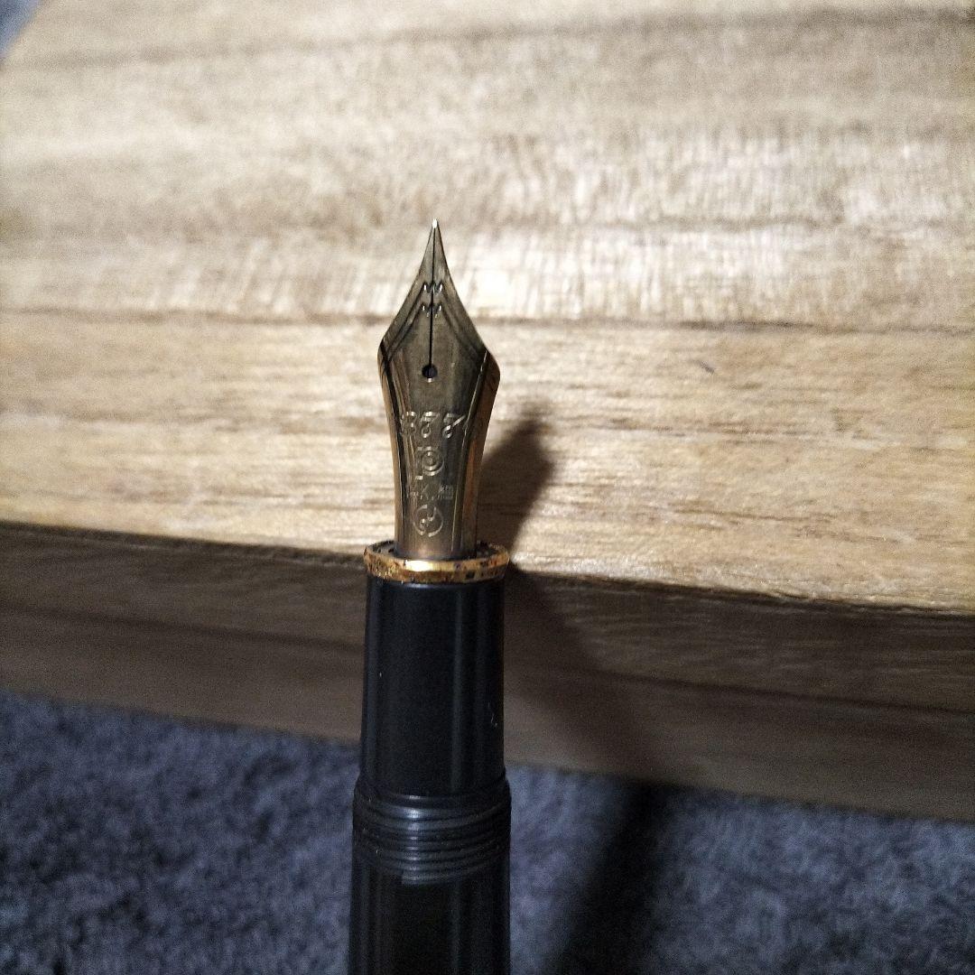 14K プラチナム 黒色プラスチック万年筆