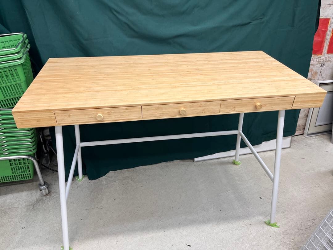 バンブー製 3引き出しテーブル IKEA イケア リルオーセン デスク バンブー製 3引き出しテーブル IKEA イケア リルオーセン デスク