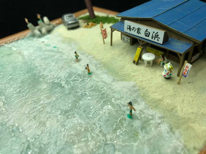 海の家 海岸ジオラマ