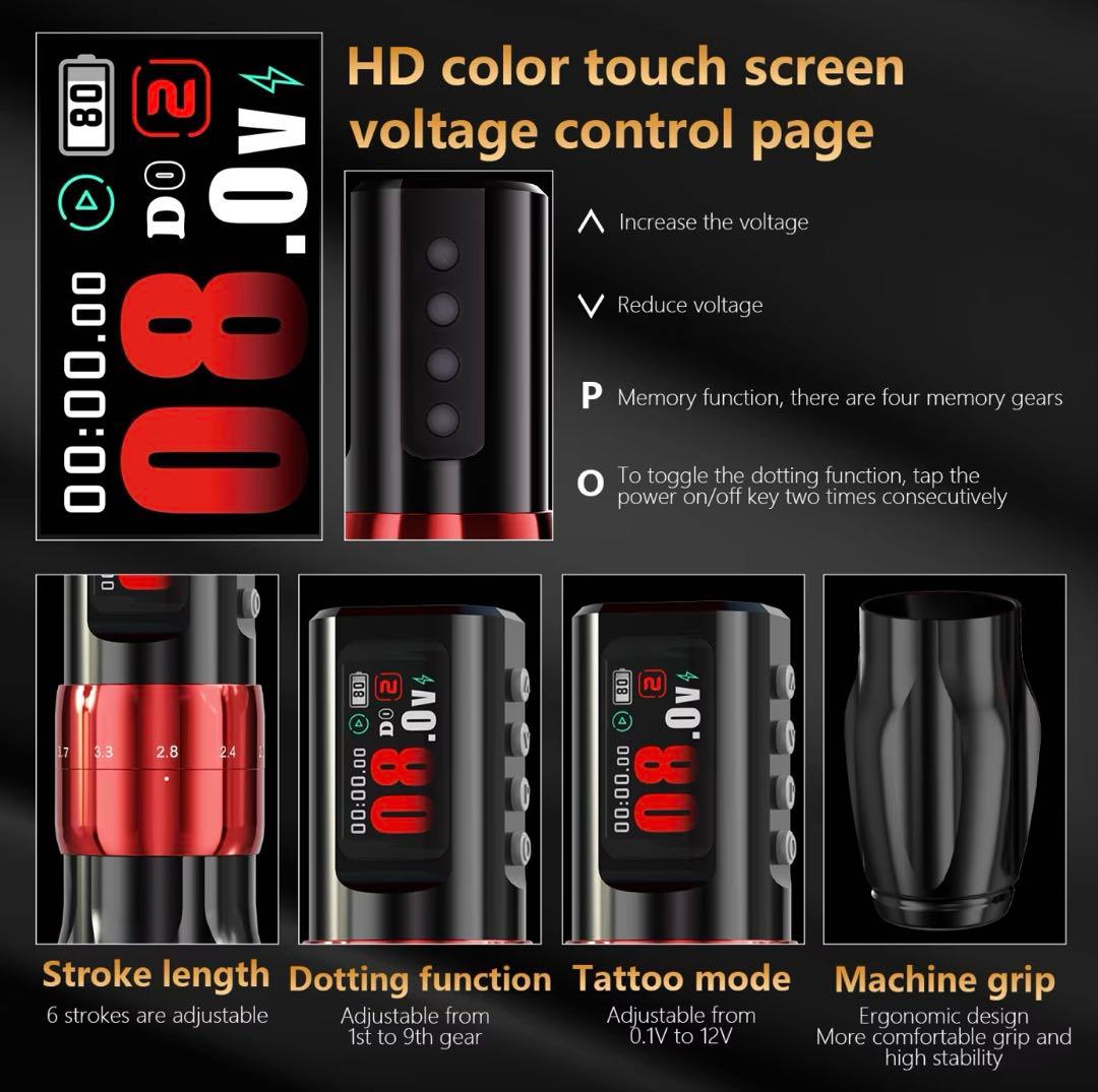 Bigwasp ワイヤレスプロフェッショナルタトゥーマシン