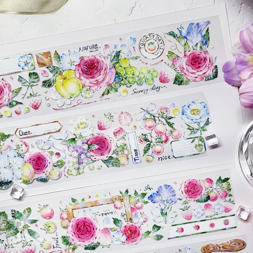 ⭐️SALE⭐️ 木皆原创《玫莓双蜜》海外マスキングテープ マステ 【2721】