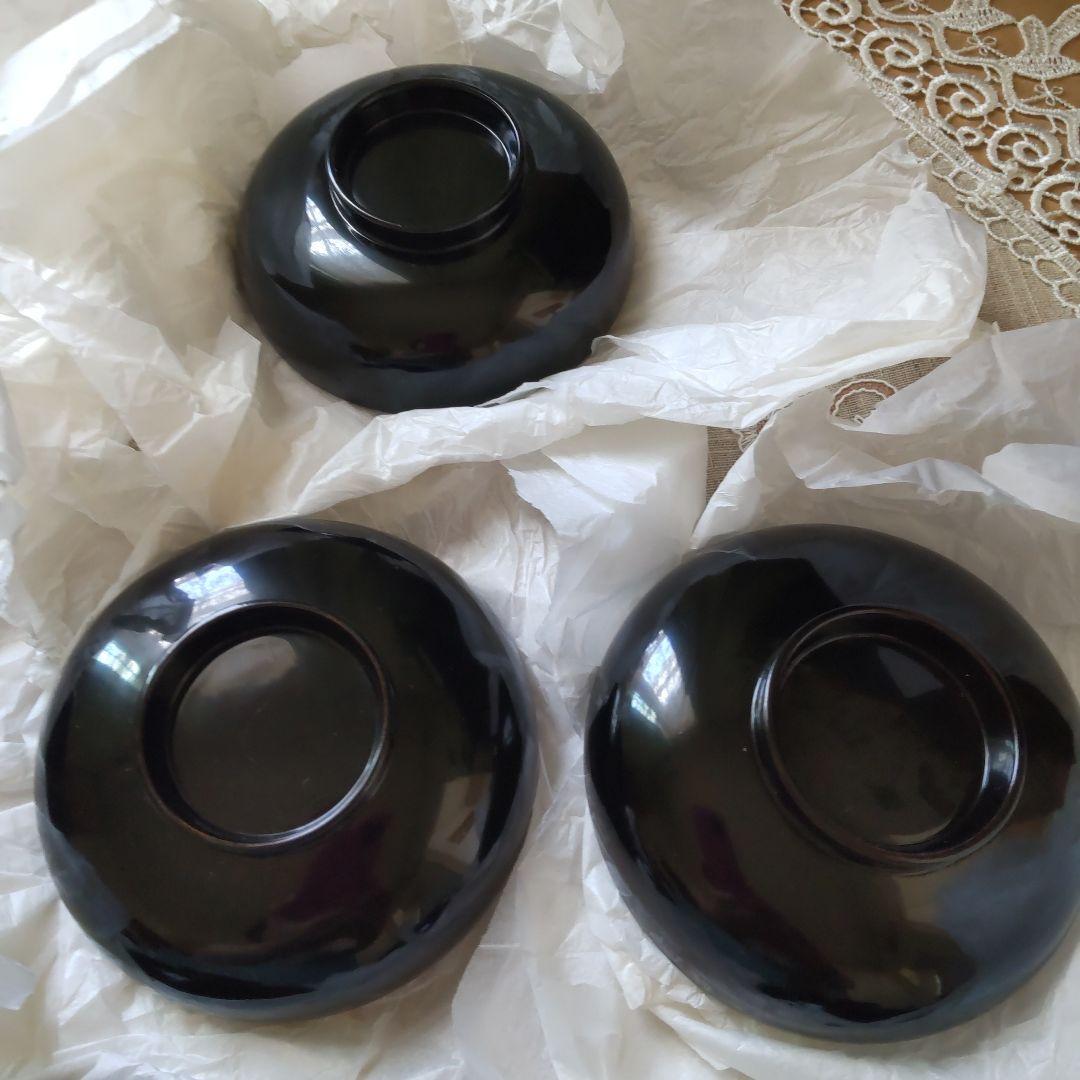 浄法寺塗　うるみ工芸　漆器 黒色椀 ５個セット 蓋付き　新品未使用