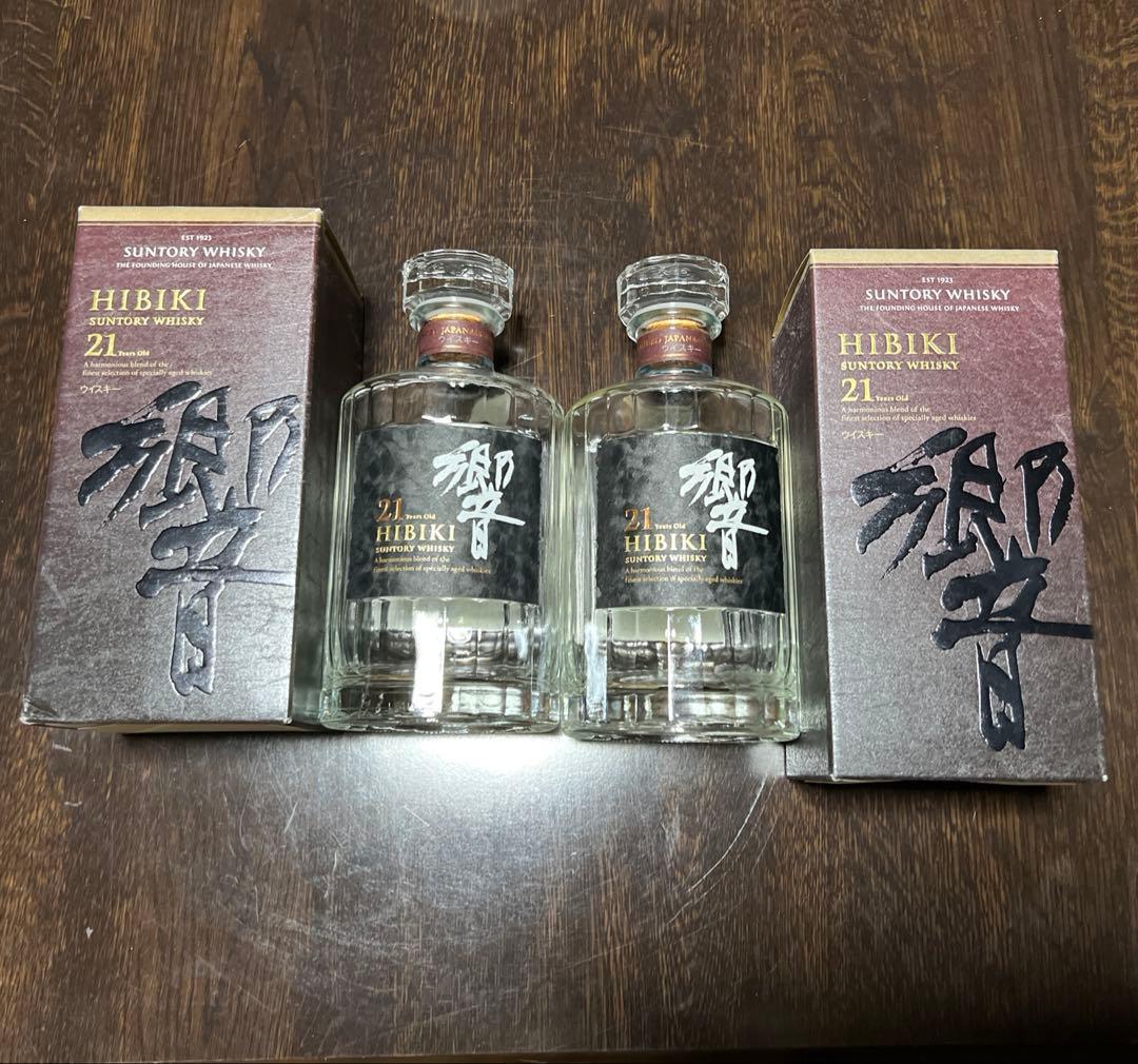 サントリーウイスキー響21年 空瓶 箱2セット 未洗浄 響21年 ウイスキー