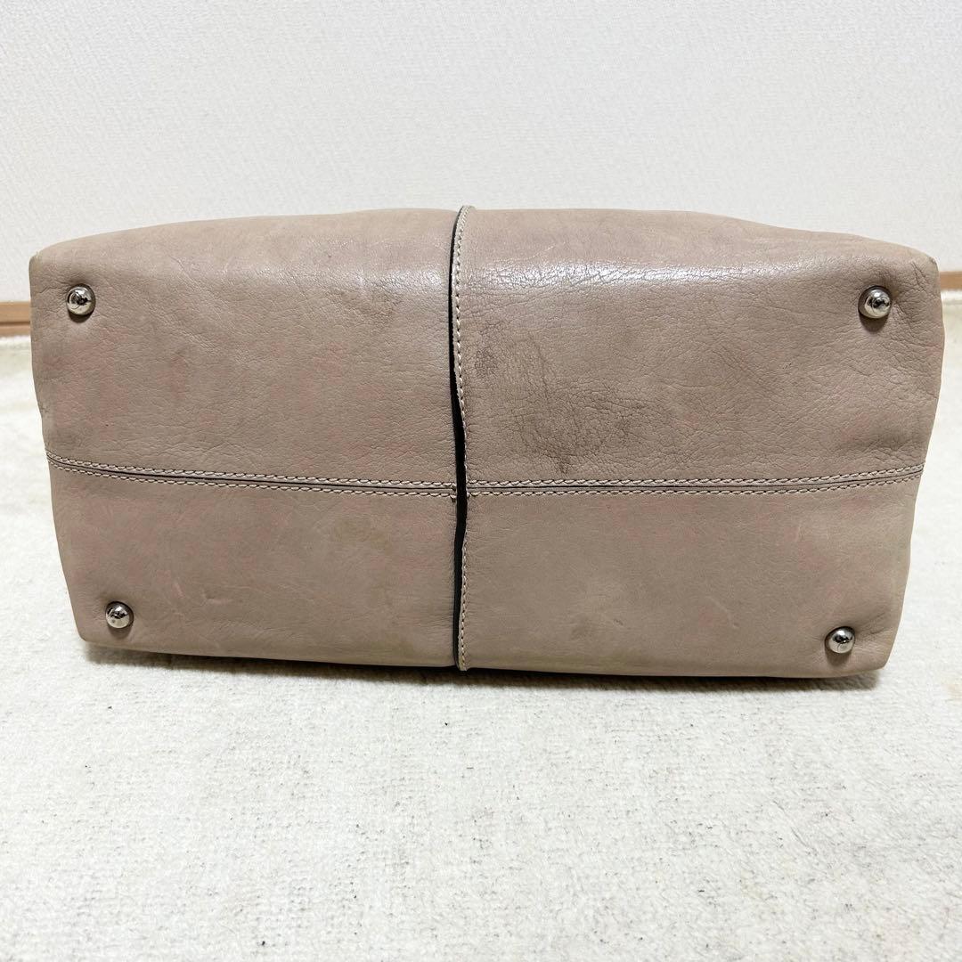 美品　トッズ　TOD'S Dスタイリング　ボストンバッグ　オールレザー　ベージュ