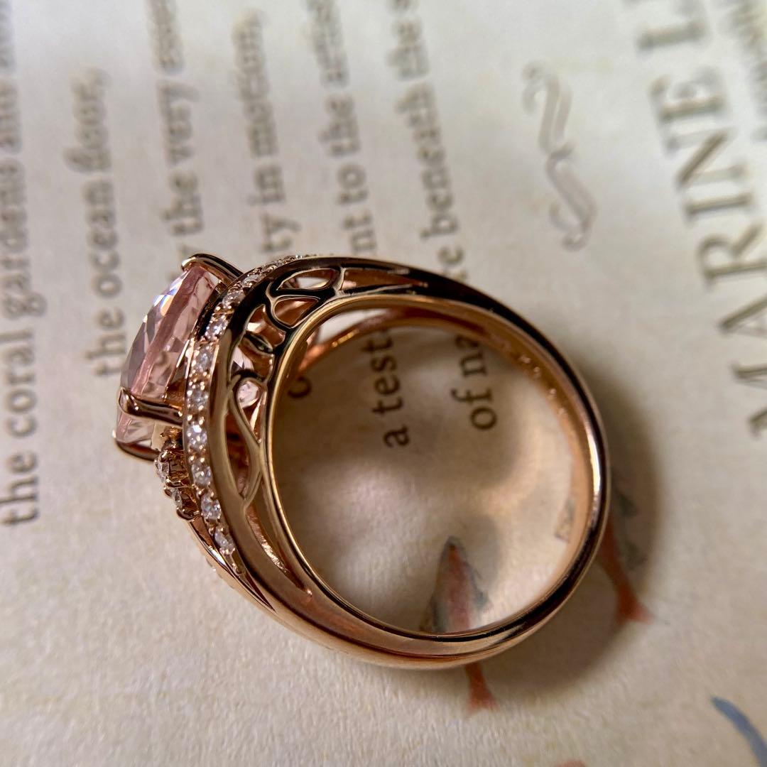 専用です　ピンクゴールド モルガナイト3.57ct ダイヤモンド　指輪　リング