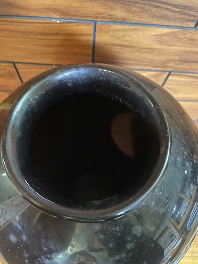 中国古玩 福建漆器 金彩画 大花瓶 台付