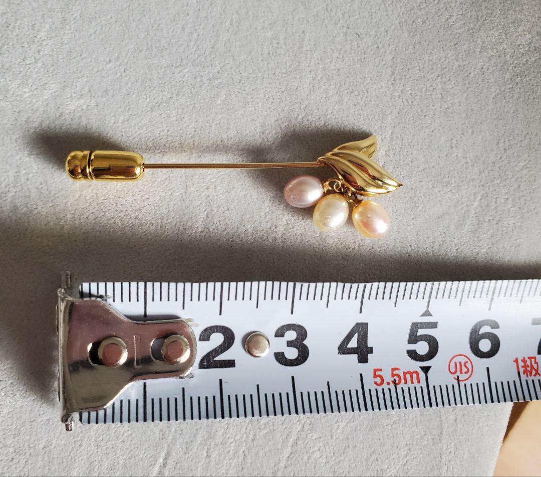 未使用品】ミキモト MIKIMOTO K18 3Pパールピンブローチ | ซื้อที่