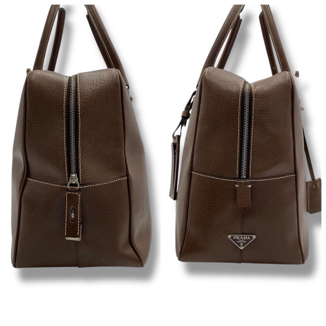 美品 PRADA レザー ブラウン ビジネス バッグ archive A4 希少