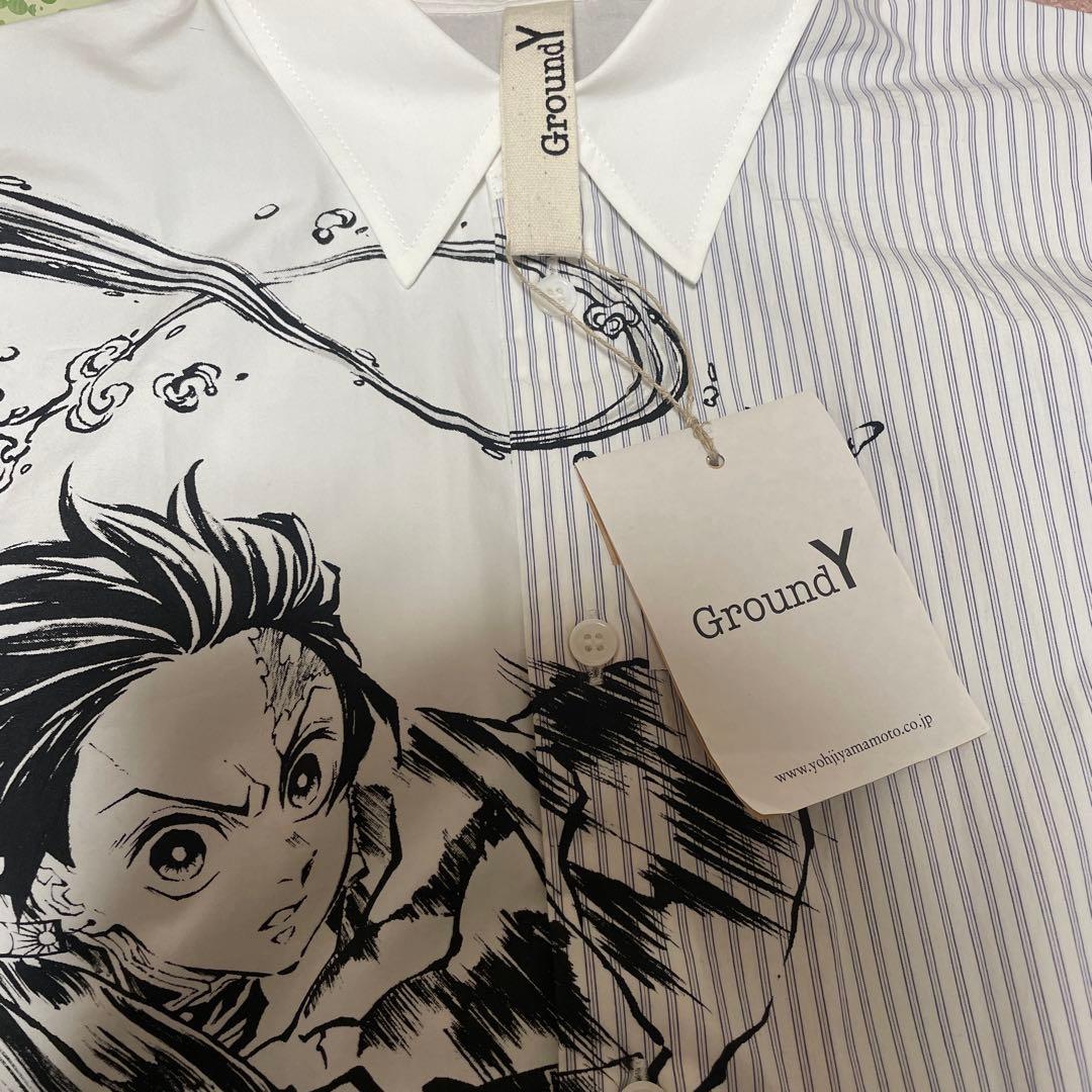 鬼滅の刃 GroundY ヨウジヤマモト 竈門炭治郎 シャツ ホワイト