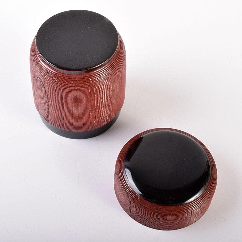 茶道具　輪島塗　久世宗春作　千筋涌茶入　棗　共箱　V　6886