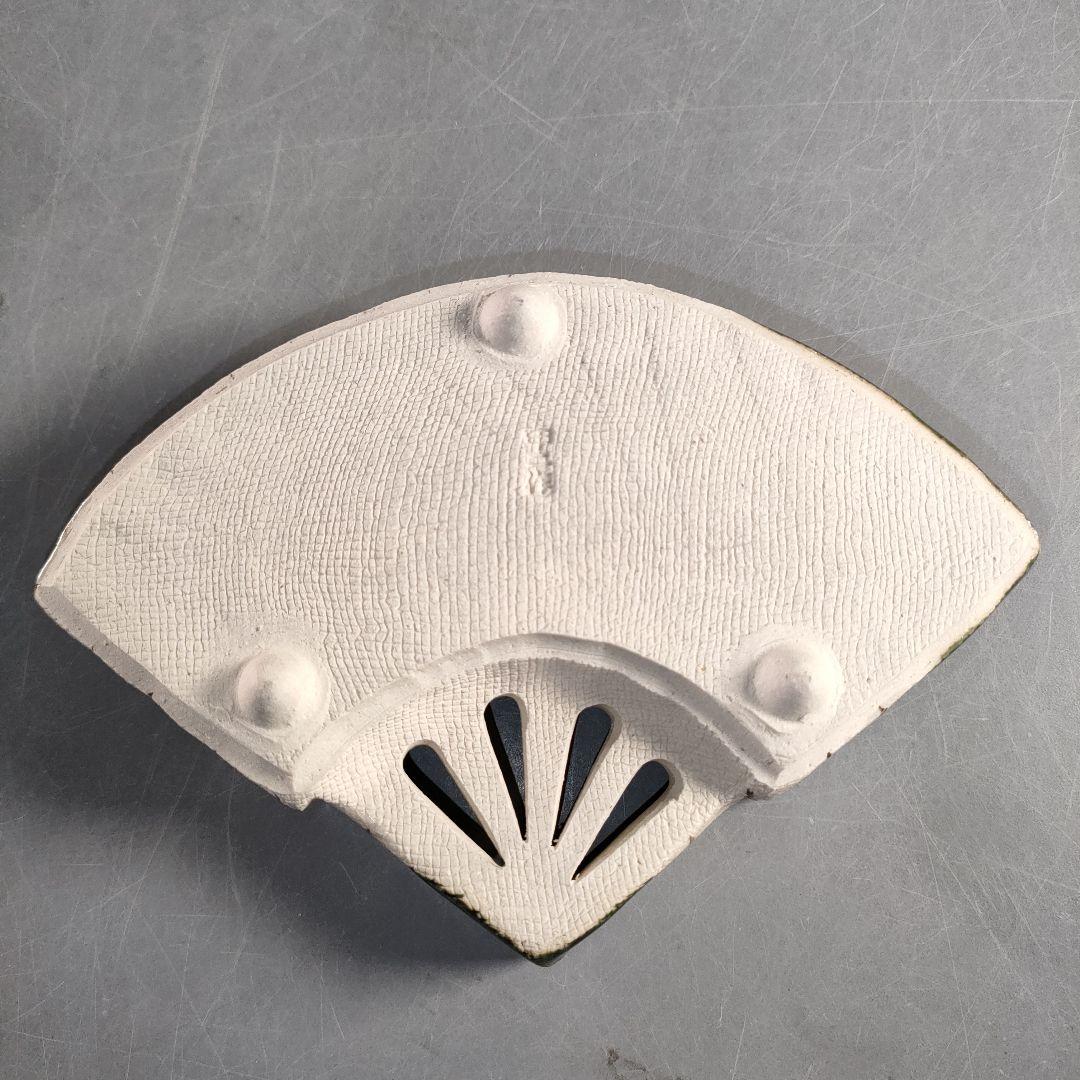 A1356-5/織部焼/古瀬戸窯/村瀬甲二 作/織部扇面小鉢5客/共箱/懐石道具