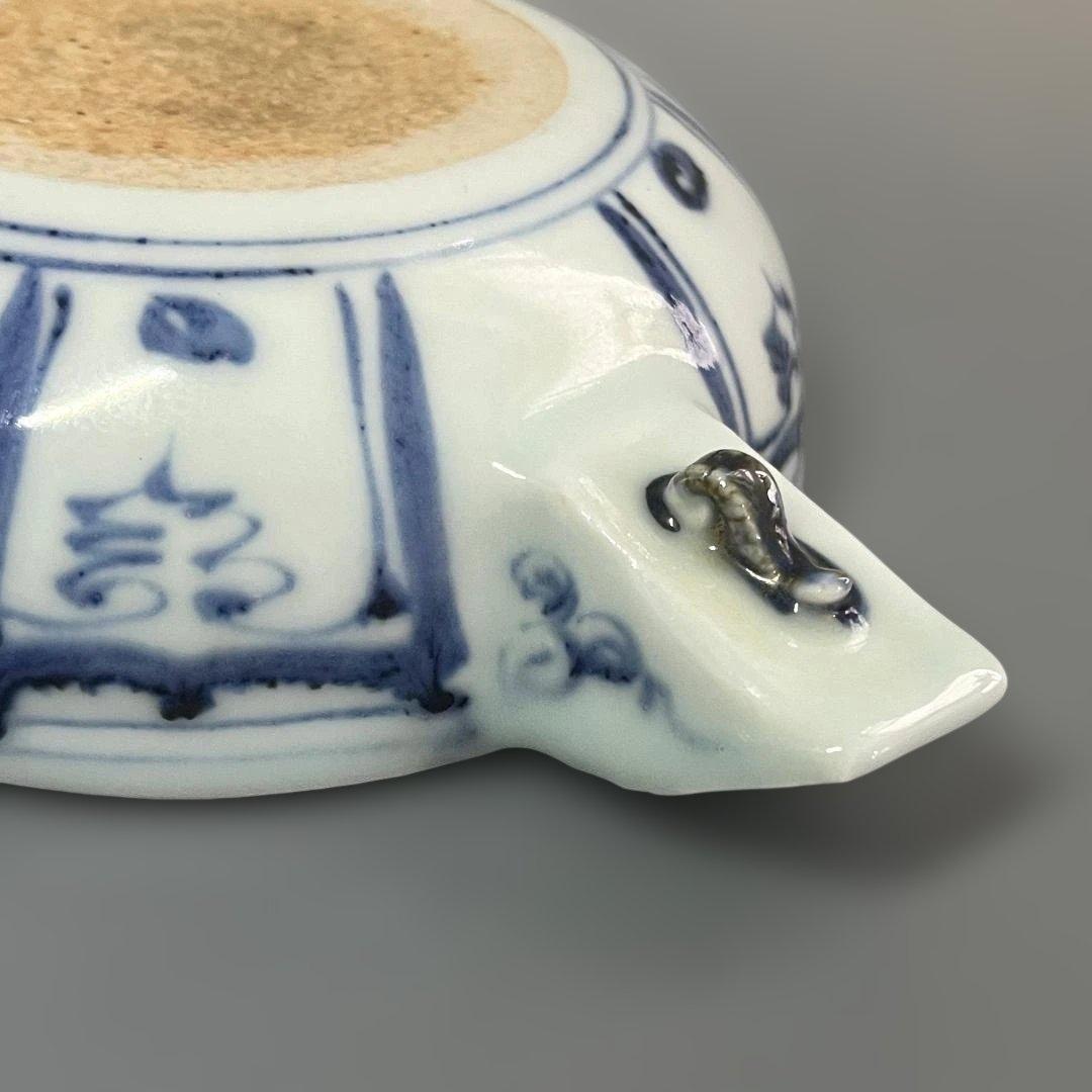 唐物 青花藻魚紋片口水洗 元時代 景徳鎮 染付 中国美術 古玩 SH25