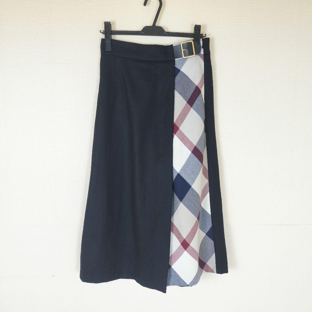 BLUE LABEL　CRESTBRLDGE ウールライクツイルガウチョパンツ