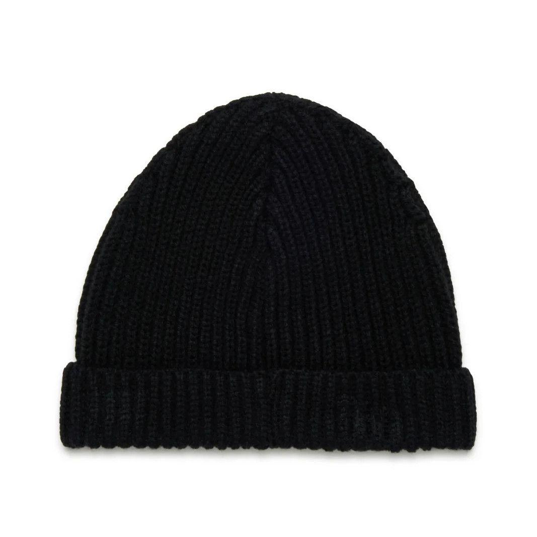 大人もOK! Marni マルニ .刺繍ロゴ リブ ニット帽 ニットキャップ 大人