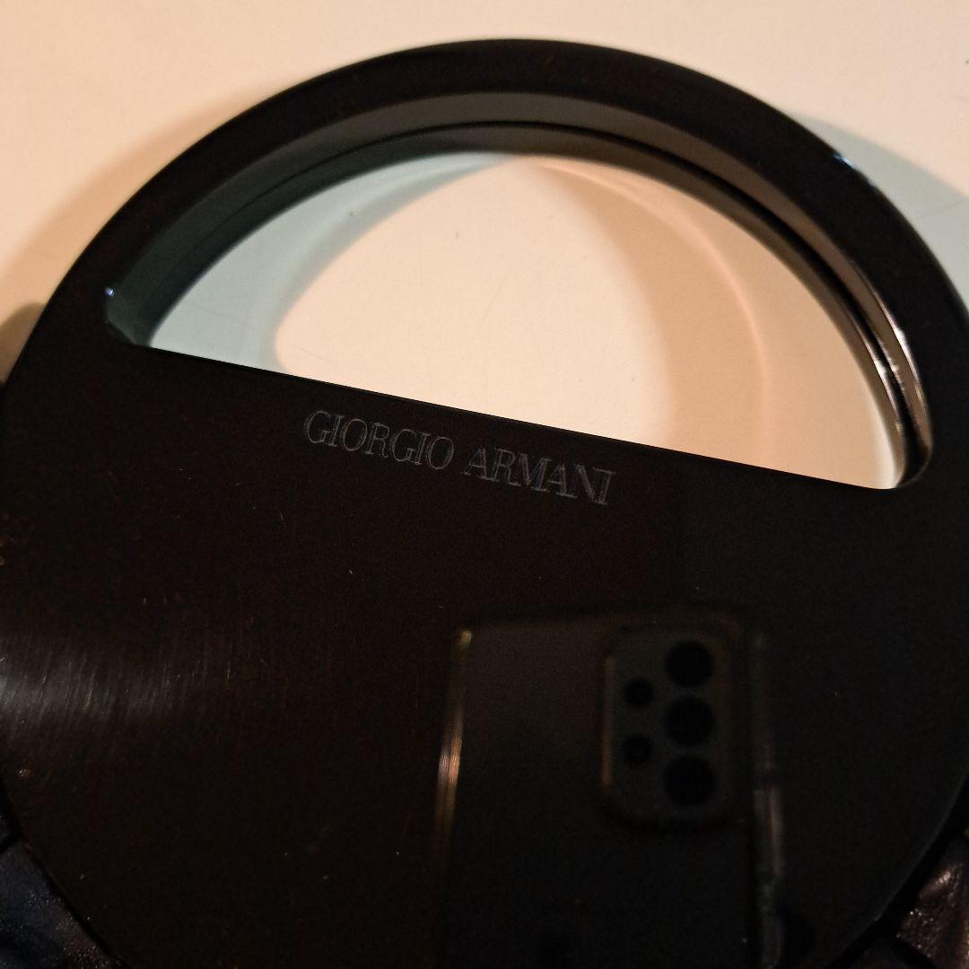 値下げ極美品【ジョルジオアルマーニ】ロゴ刻印ラムレザーバッグ