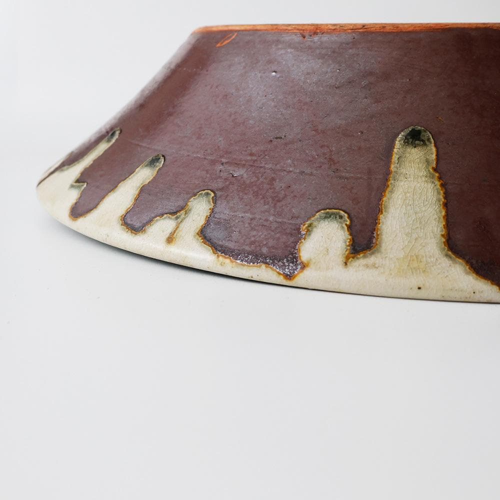 T 変形鉢 大鉢 水盆 自然釉 茶道具 茶器 陶器 唐津