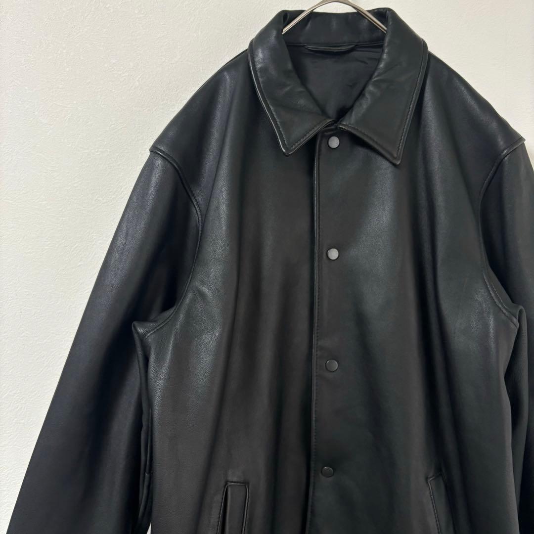 美品✨ MORGAN HOMME レザーコーチジャケット 羊革 M ブラック - メルカリ