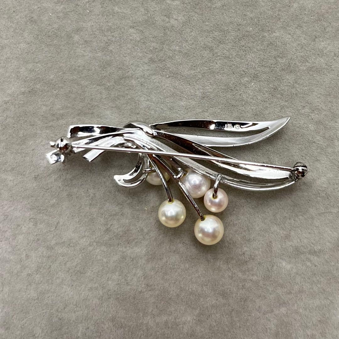 MIKIMOTO ミキモト ブローチ パール 花束 ブーケ シルバー