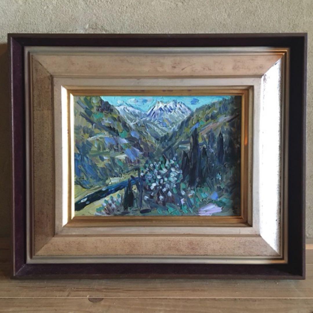 小林和作　油絵　「越中の山の春」　4号　雪解け　額付き　23.10.29ー7 小林和作 油絵 「越中の山の春」 4号 雪解け 額付き 23.10.29ー7 小林