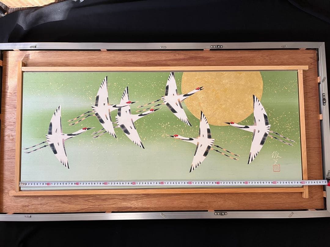 大型】日展特選作家 百貫華峰（俊夫）染額 A