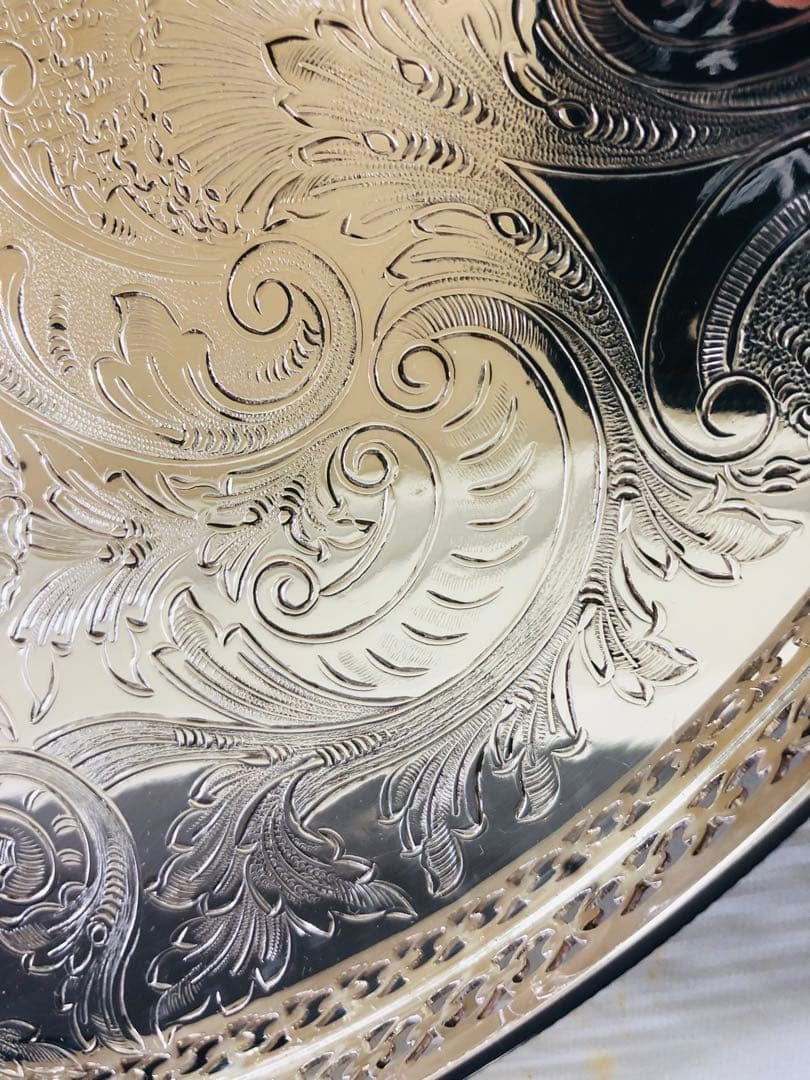 マッピン＆ウェッブ 特大 円形 トレイ シルバープレート 銀メッキ加工