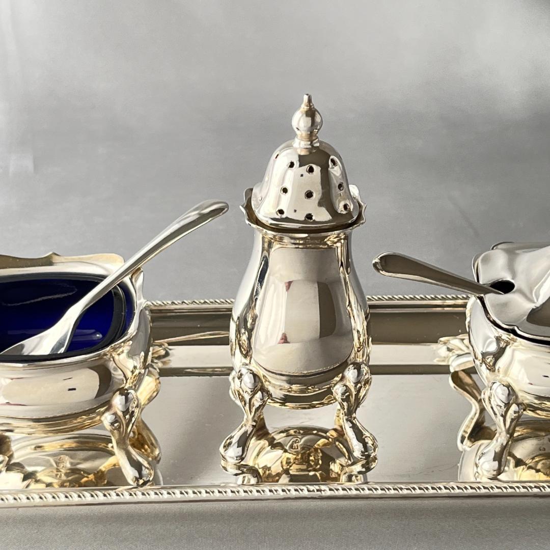 【英国】コンディメントセット【シルバープレート】バチェラー