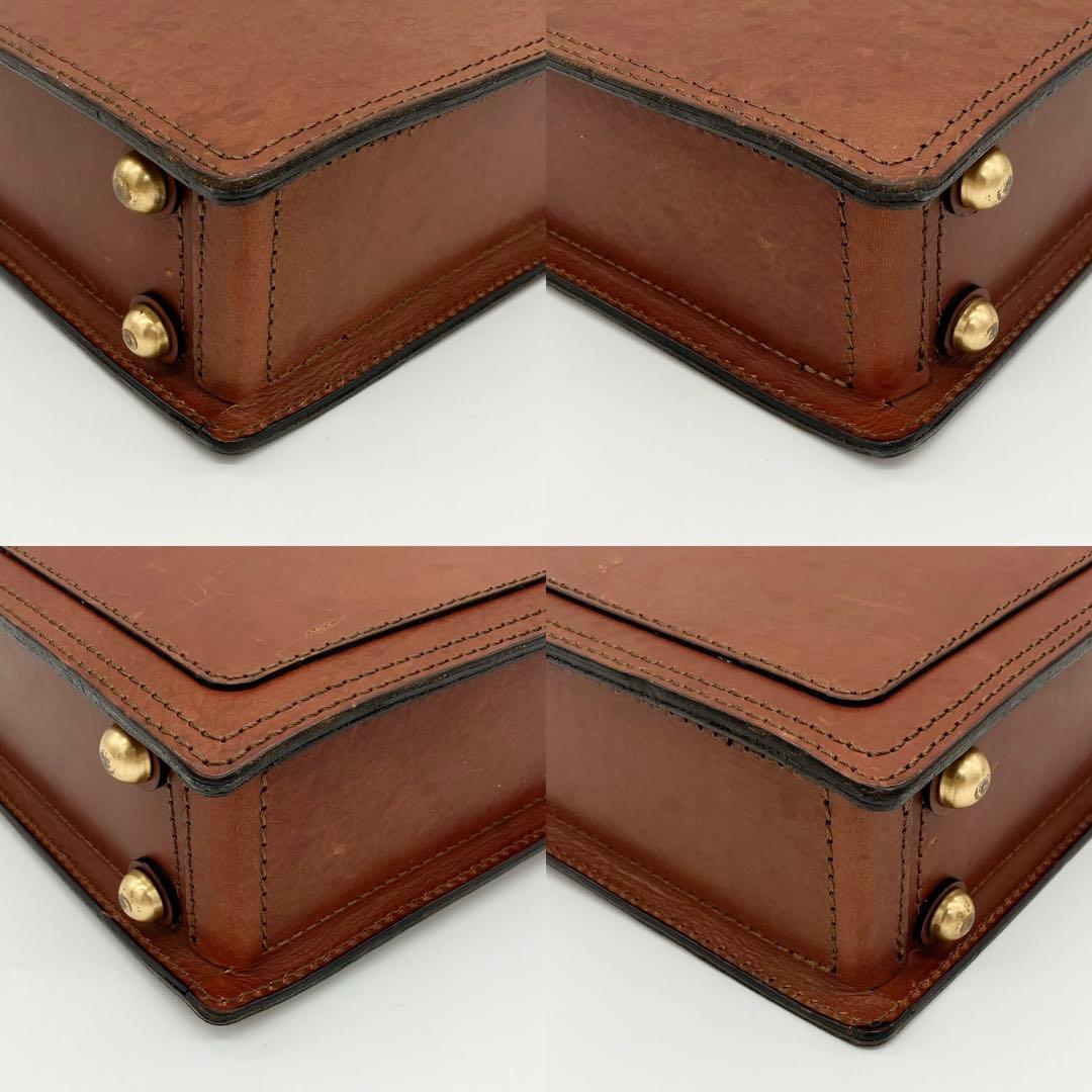 【HERZ】パイロットケース　ビジネスバッグ　レザー　ブラウン.