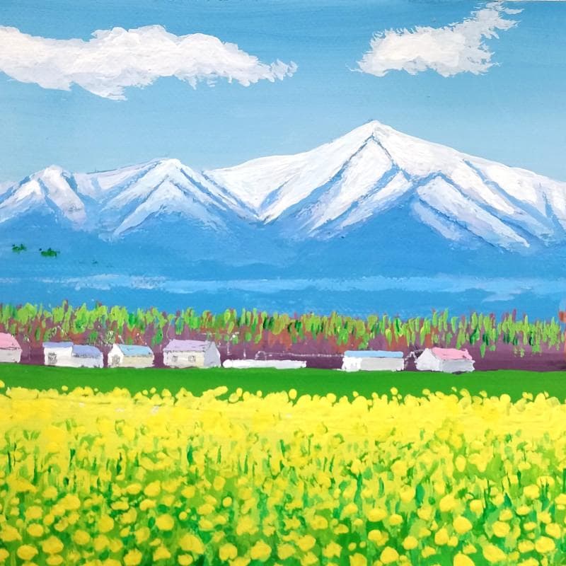 ☆伊藤正一☆「 菜の花畑 」アクリル画　サイズSM　新品！