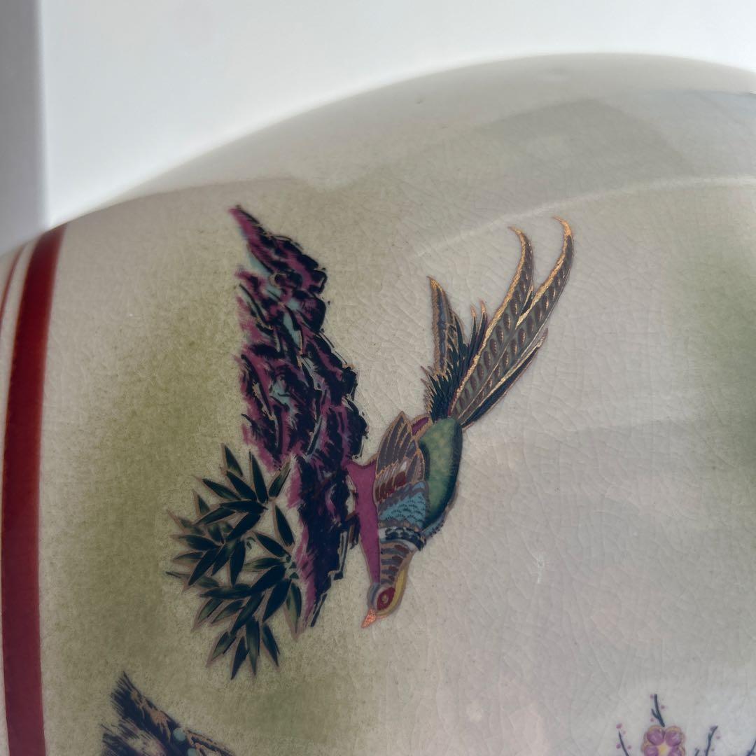 竹と桜の絵柄 陶器の壺 C99871844 オンライン 通販