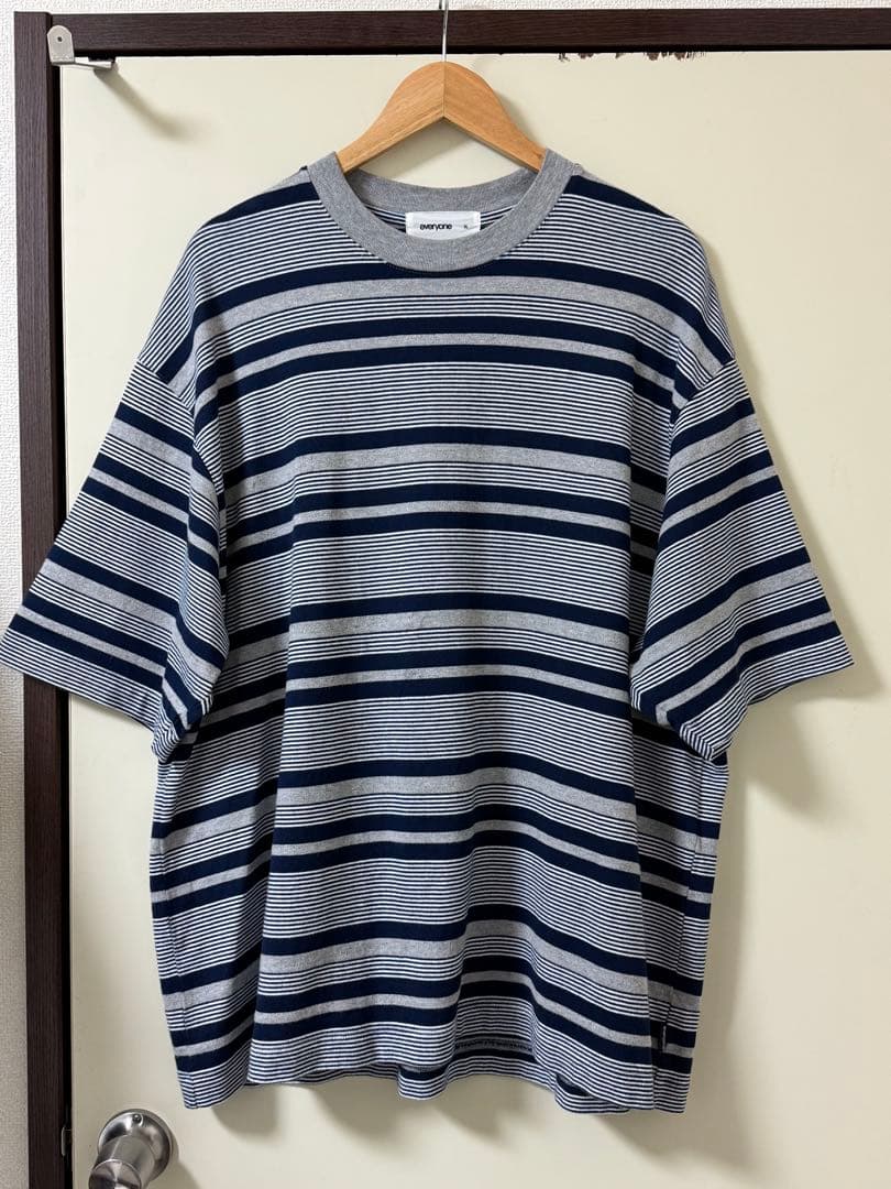 XL everyone border tee shirts xl S/S Boder T-Shirt (NAVY × WHITE
