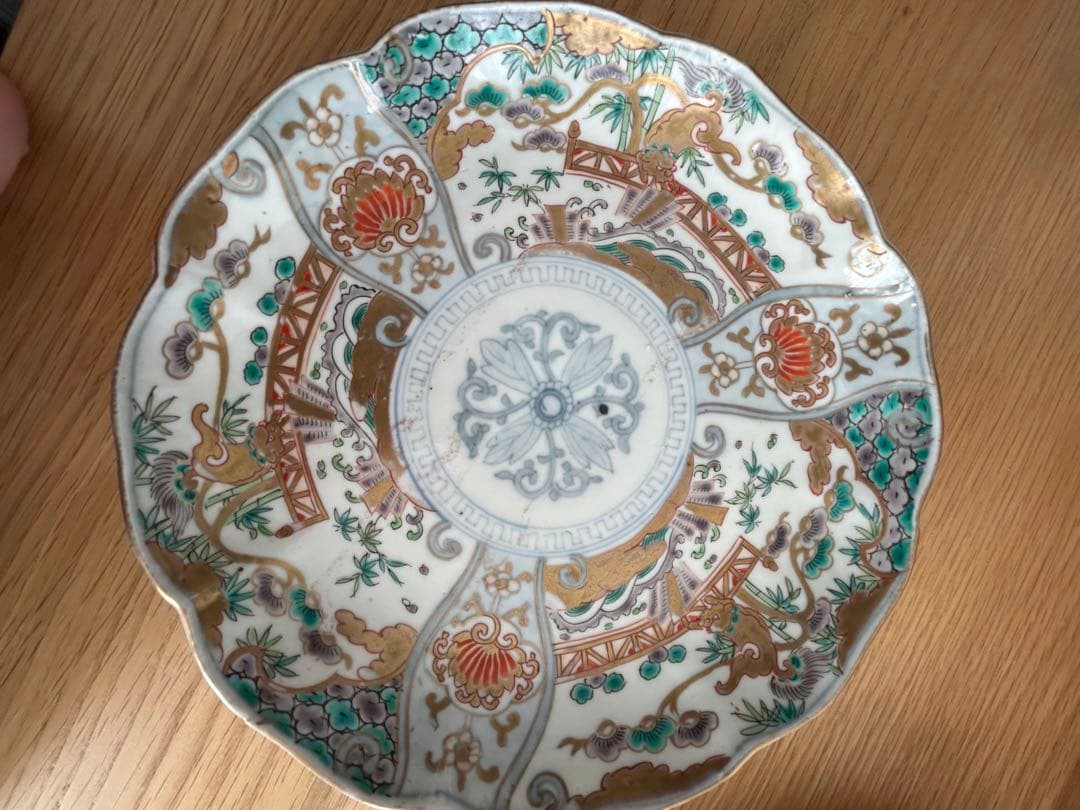 古伊万里 伊万里 色絵 金襴手 獅子の図 菓子鉢 大鉢 2客 古