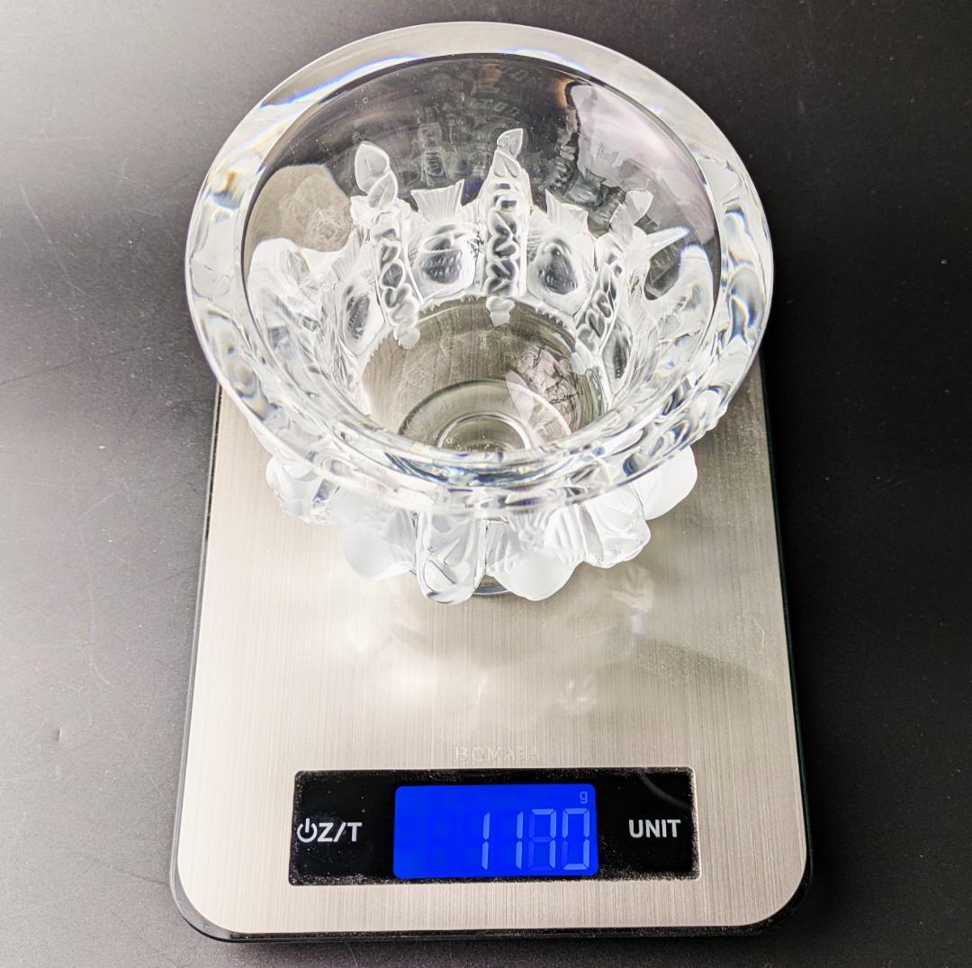 生活に洗練を☆ラリック ダンピエール 花瓶 雀葡萄紋フロストガラス