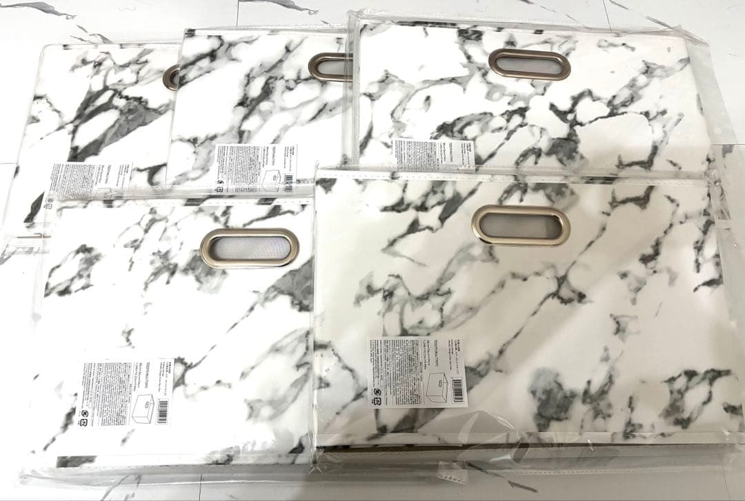 THREEPPY スリーピー 大理石柄 折り畳み収納カラーボックス 5個セット