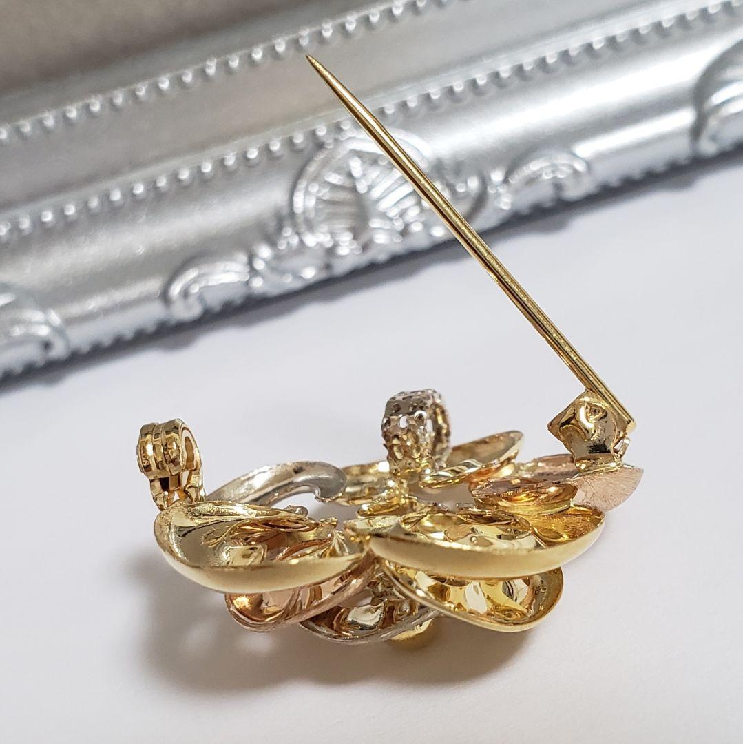 SALE 大ぶり K18ペンダントトップ 兼ブローチ ITALY 750
