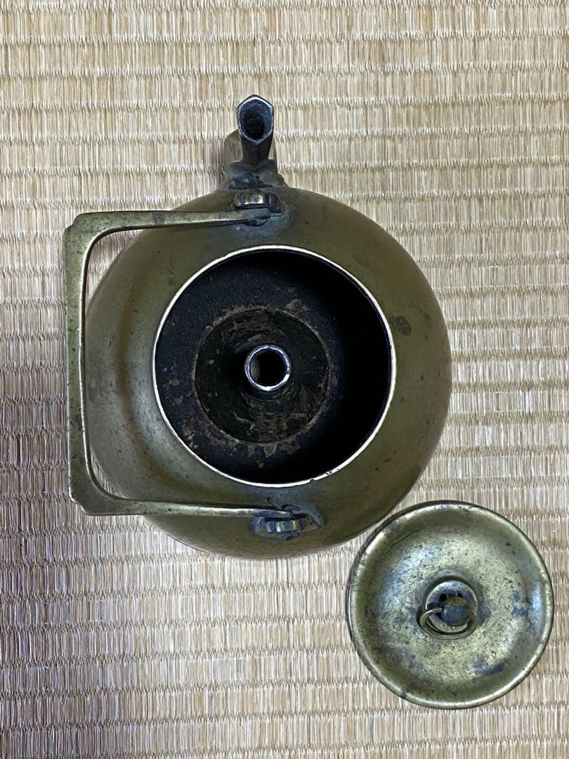 ♢中国清時代 真鍮製 薬鑵 薬缶 酒缶 茶器やかん 銅器銅製 珍物