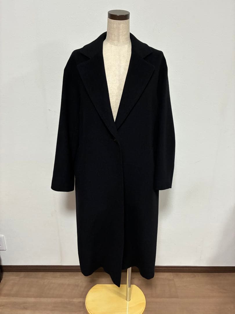 23区】ウールアンゴラビーバーショートコート チェスターコート 38 黒