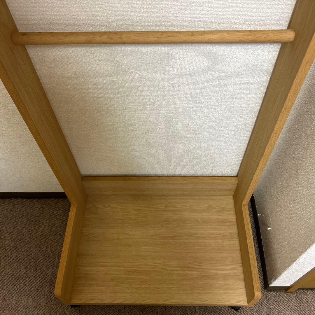 最終価格】ナチュラル木製ハンガーラック キャスター付き