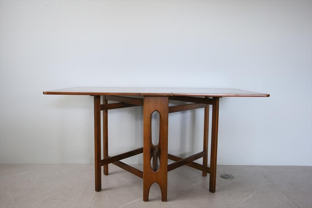 英国アンティーク木製ゲートレッグテーブル/ダイニング机バタフライ(91-99)