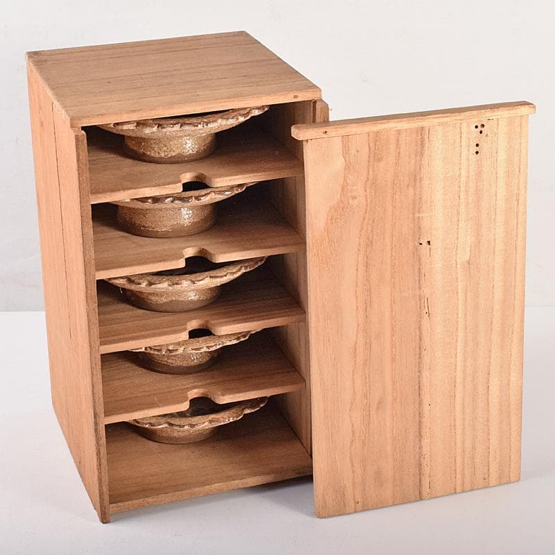 和食器 志野焼 絵志野 松文 雪輪形 菓子皿 五客 在銘 共