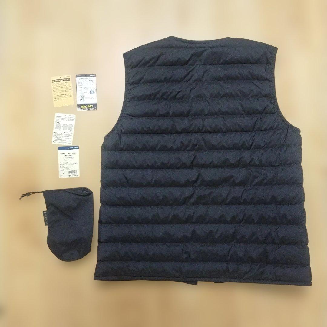 mont-bell スペリオダウン ラウンドネックベスト メンズ ブラック