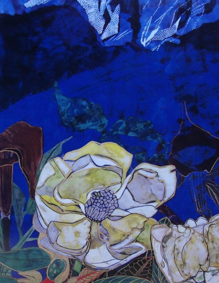 片岡 球子、【富士に献花】、大判、超希少画集・額装画、状態良好