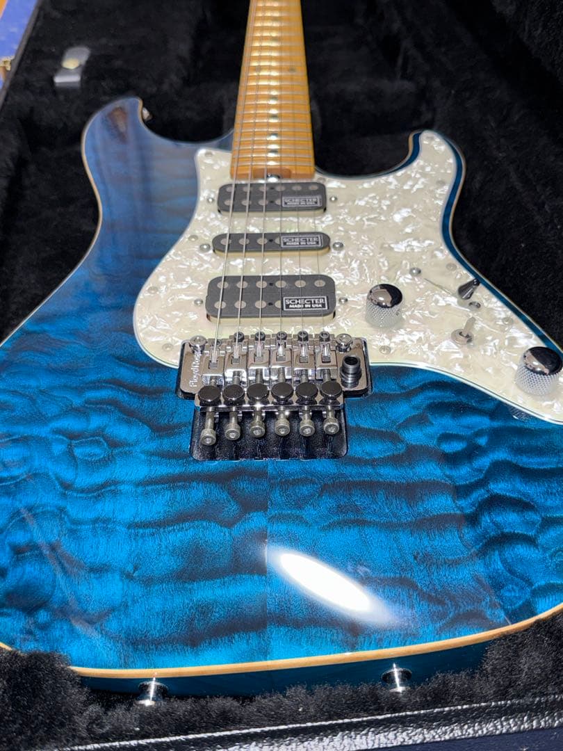 ギター SCHECTER EX-V CTM/FRT BKAQ