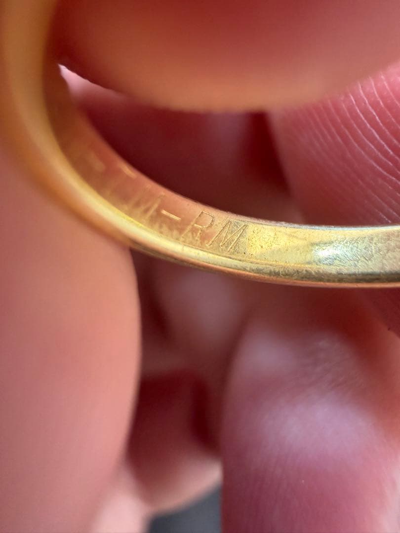 【18金】 K18リング シンプル 私的刻印あり 18金リング