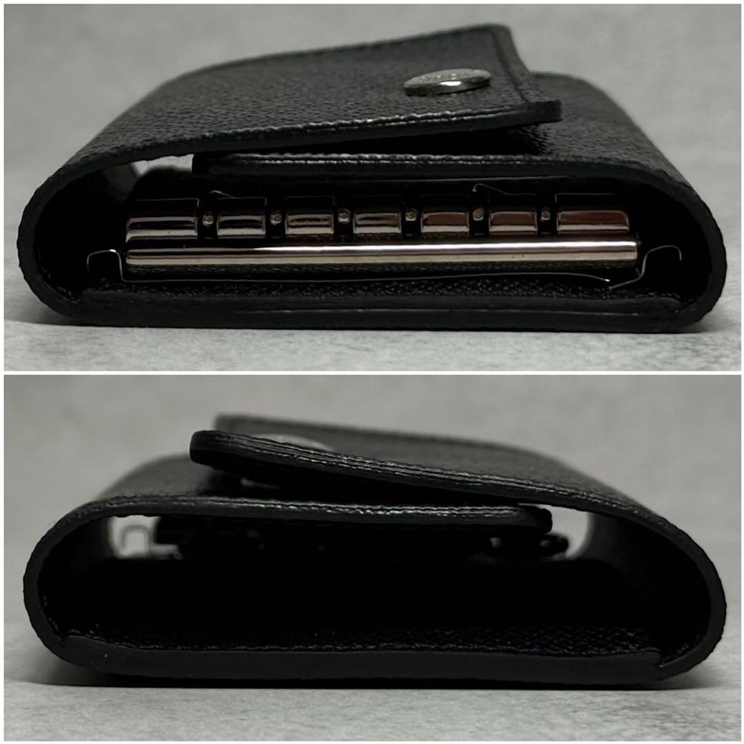 PRADA プラダ ナイロン レザー 6連キーケース 三角メタルロゴ 黒ブラック